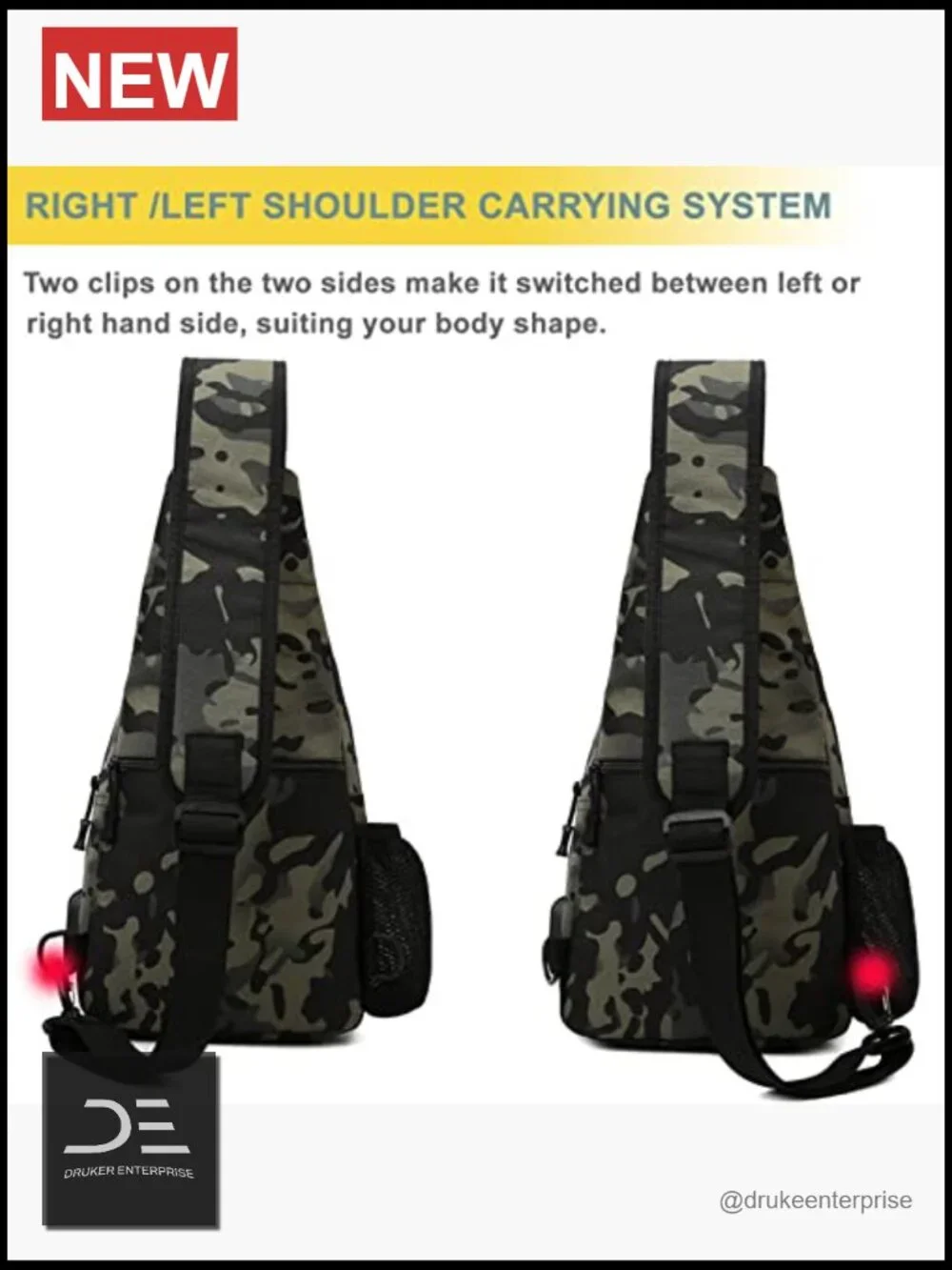 Tactical Shoulder Bag 1000D MOLLE Military Backpack Daypack Chest Pack